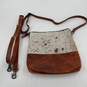Ranch Junkie Crossbody Purse WOMENS Brown Leather Zip Close Shoulder Bag